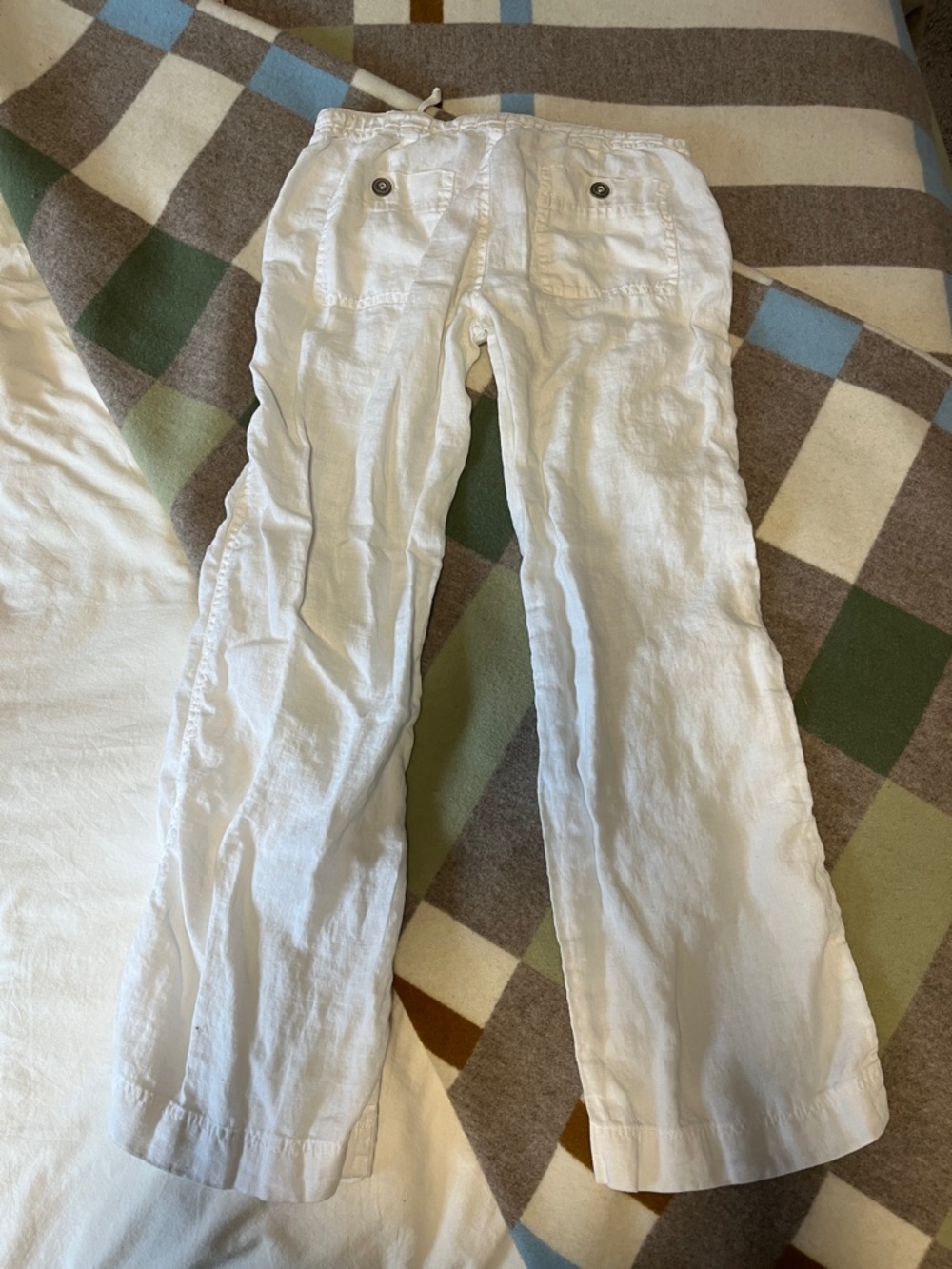 Michael Stars White Linen Drawstring Pants - Picture 4 of 4